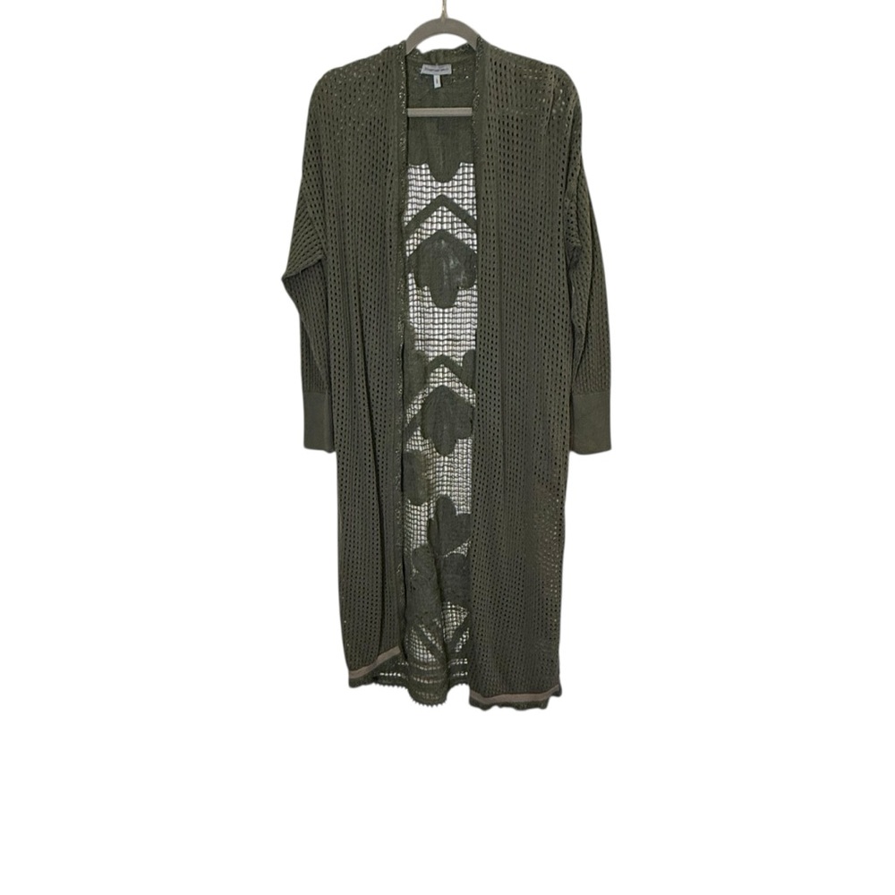Conditions Apply Anthropologie Airy Boho Open Knit Embroidered Cardigan/Duster